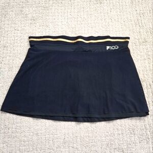 FILA Skort Skirt Golf Tennis Activewear Black & Gold accent Zip Pocket Size M